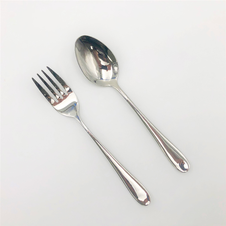 Stainless steel serving fork and knife set of 2 pieces great for entertaining