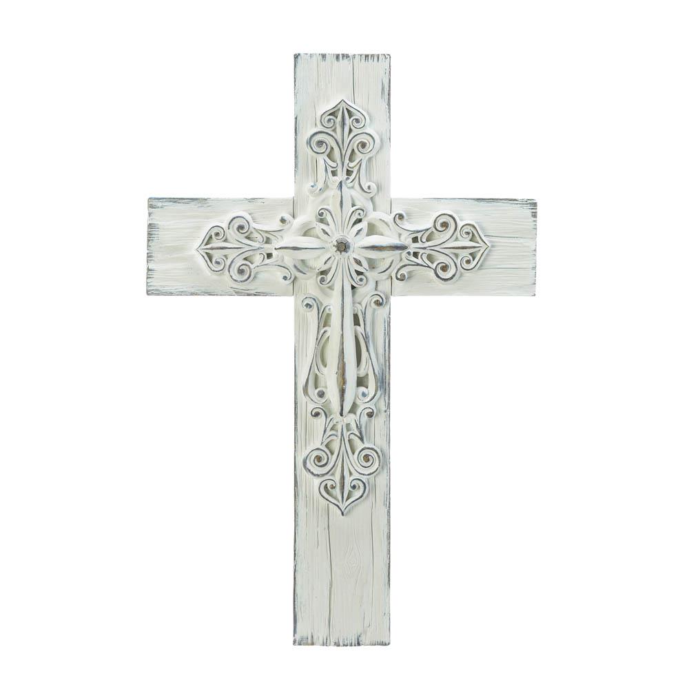 3-D Whitewashed Cross