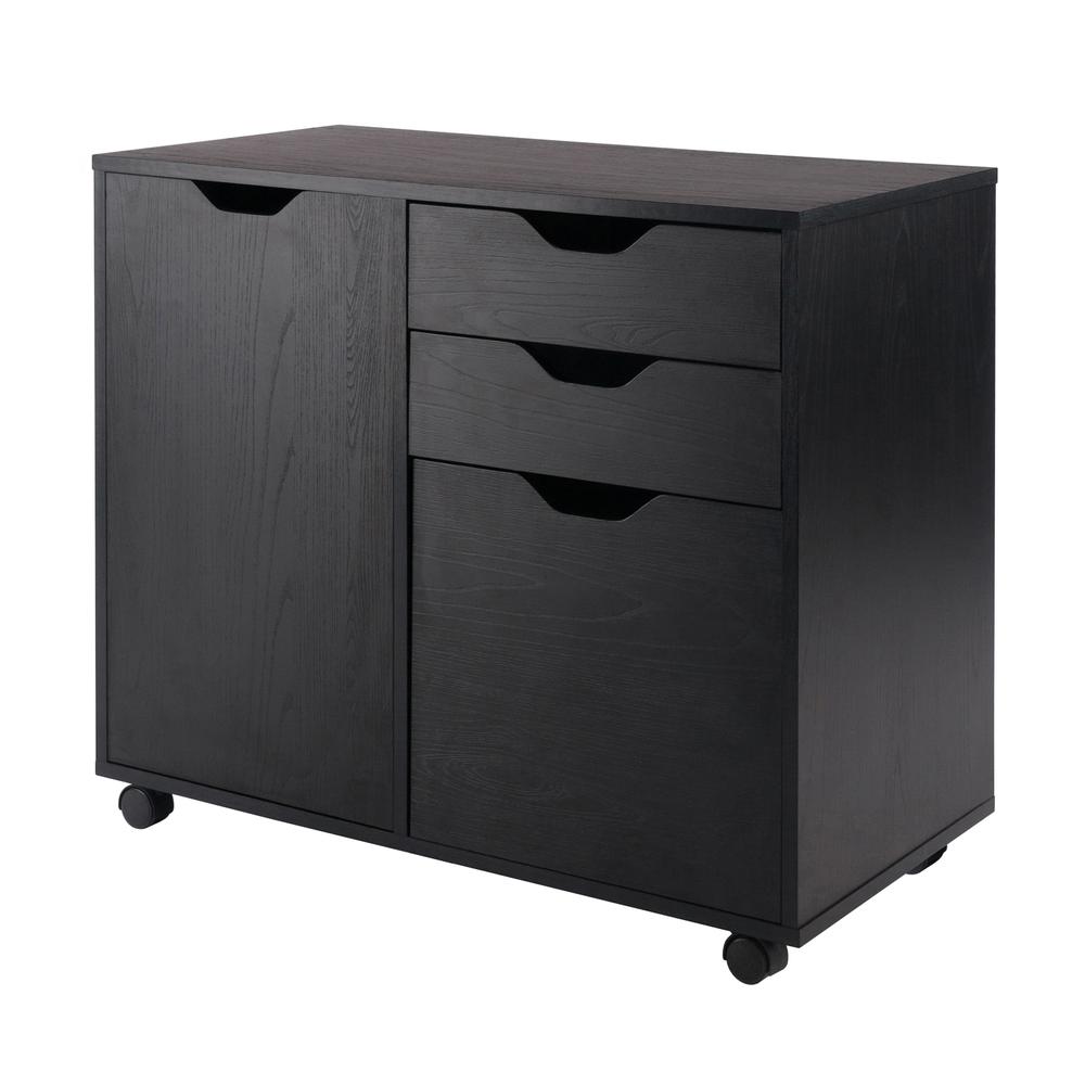 Halifax 2 Section Mobile Filing Cabinet, Black