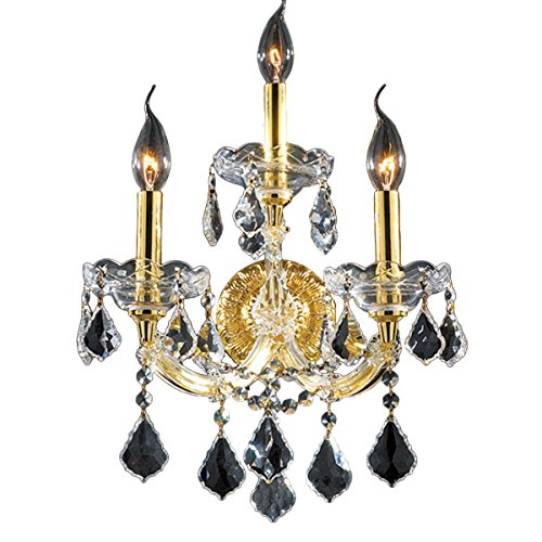 Maria Theresa Collection 3 Light Gold Finish and Clear Crystal Candle Wall Sconce 12