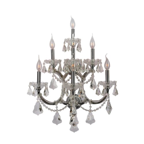 Maria Theresa Collection 7 Light Chrome Finish and Clear Crystal Candle Wall Sconce 22