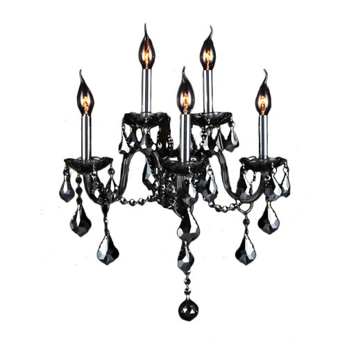 Provence Collection 5 Light Chrome Finish and Smoke Crystal Wall Sconce 13