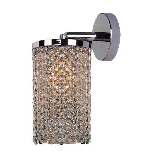 Prism Collection 1 Light Chrome Finish and Clear Crystal Wall Sconce Vanity Light 6" W x 10" H Small