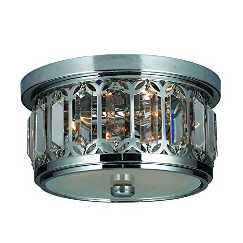 Parlour Collection 3 Light Chrome Finish and Clear Crystal Flush Mount Ceiling Light 10