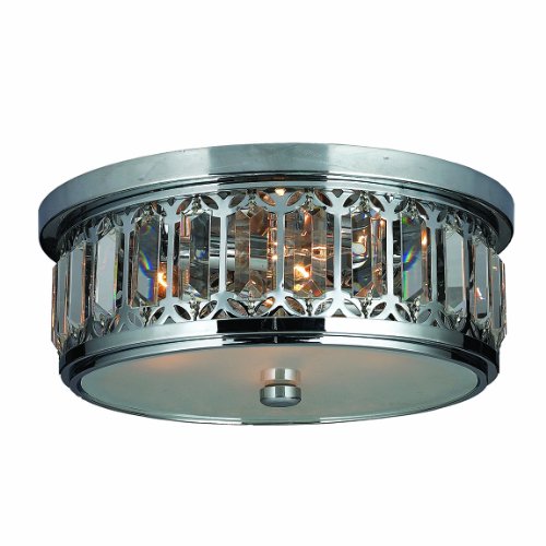Parlour Collection 4 Light Chrome Finish and Clear Crystal Flush Mount Ceiling Light 14