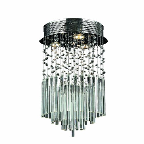 Torrent Collection 3 Light Chrome Finish and Clear Crystal Flush Mount Ceiling Light 12