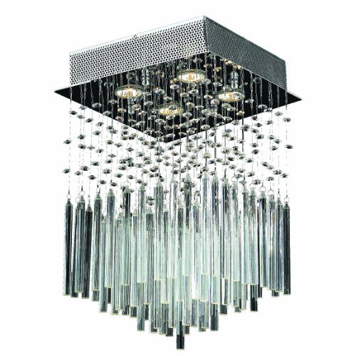 Torrent Collection 4 Light Chrome Finish and Clear Crystal Flush Mount Ceiling Light 12