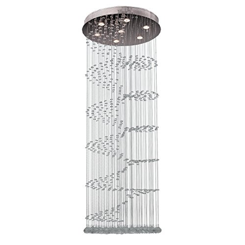 Helix Collection 7 Light Chrome Finish and Clear Crystal Flush Mount Ceiling Light 24