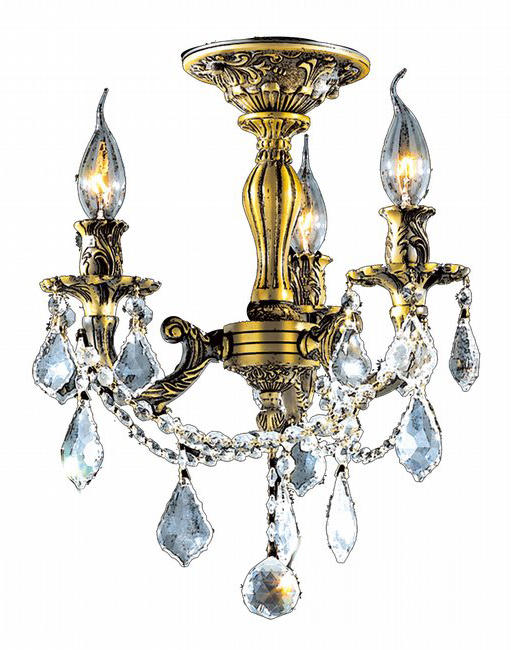 Windsor Collection 3 Light Antique Bronze Finish and French Pendalogue Clear Crystal Semi Flush Mount Ceiling Light Cast Brass 1