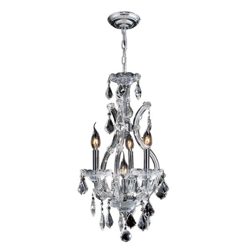 Maria Theresa Collection 4 Light Chrome Finish and Clear Crystal Chandelier 12