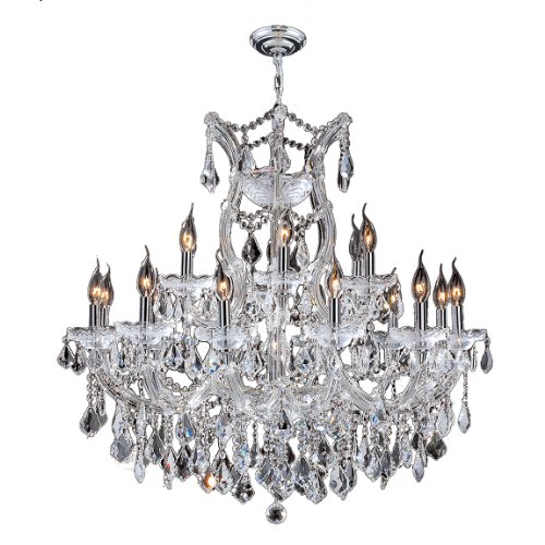 Maria Theresa Collection 19 Light Chrome Finish and Clear Crystal Chandelier 30