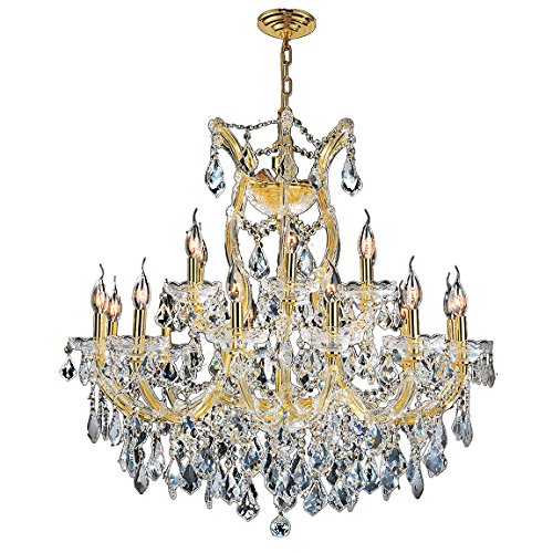 Maria Theresa Collection 19 Light Gold Finish and Clear Crystal Chandelier 30