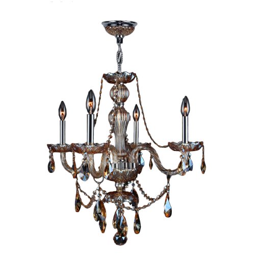 Provence Collection 4 Light Chrome Finish and Amber Crystal Chandelier 23