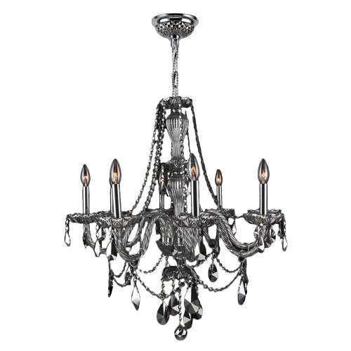 Provence Collection 8 Light Chrome Finish and Chrome Crystal Chandelier 28" D x 30" H Large