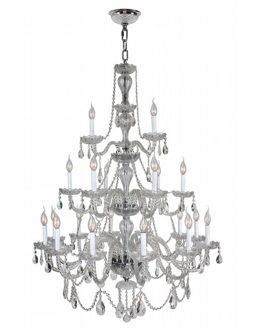 Provence Collection 21 Light Chrome Finish and Clear Crystal Chandelier 38