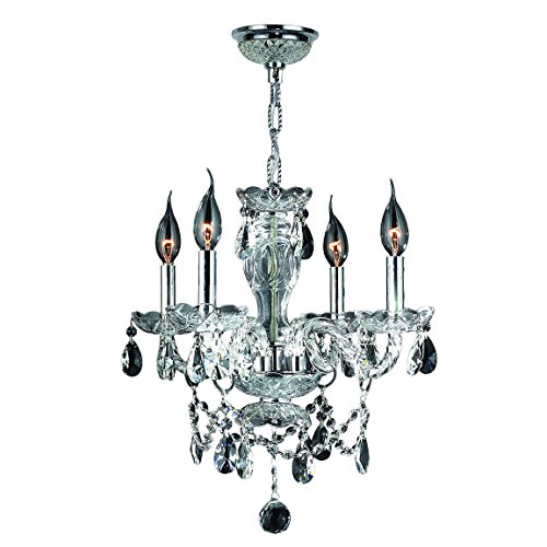 Provence Collection 4 Light Chrome Finish and Clear Crystal Chandelier 17