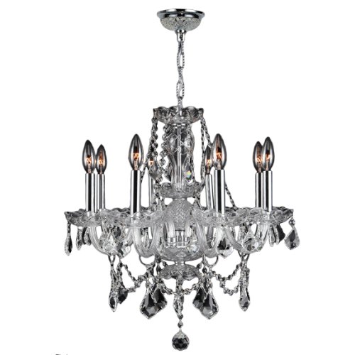 Provence Collection 8 Light Chrome Finish and Clear Crystal Chandelier 20