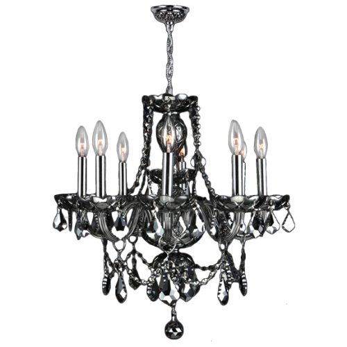Provence Collection 8 Light Chrome Finish and Smoke Crystal Chandelier 20