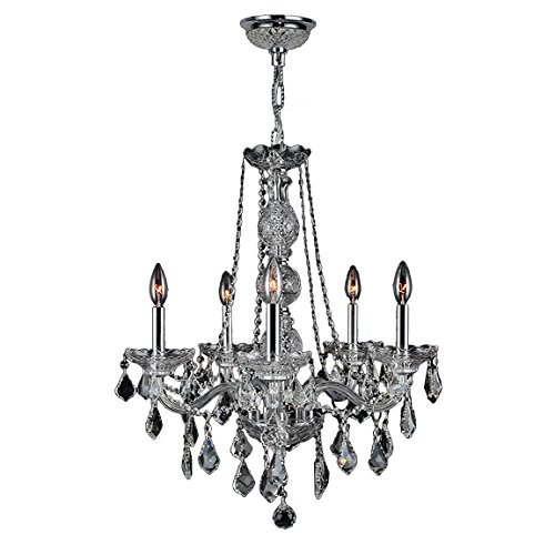 Provence Collection 5 Light Chrome Finish and Clear Crystal Chandelier 21