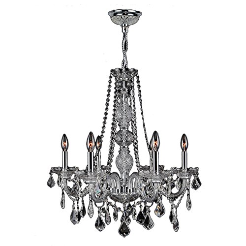 Provence Collection 6 Light Chrome Finish and Clear Crystal Chandelier 24