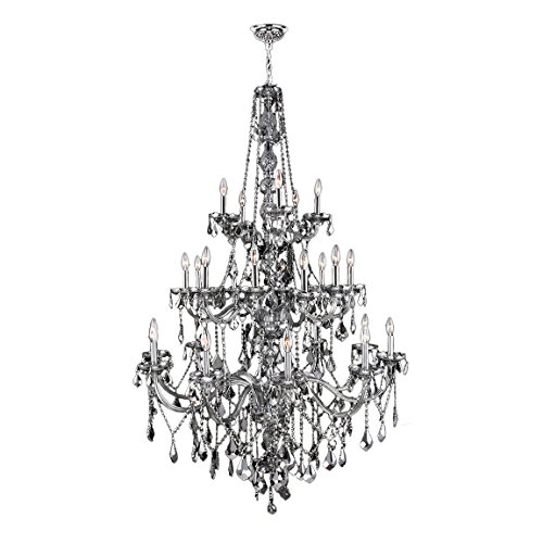 Provence Collection 25 Light Chrome Finish and Chrome Crystal Chandelier 43