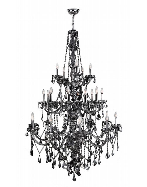 Provence Collection 25 Light Chrome Finish and Smoke Crystal Chandelier 43