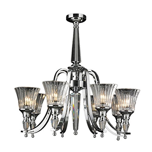 Innsbruck Collection 8 Light Chrome Finish and Clear Crystal Candle Chandelier 30" D x 29" H Large