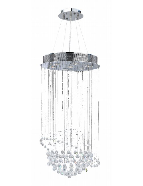 Saturn Collection 7 Light Chrome Finish and Clear Crystal Galaxy Chandelier 18