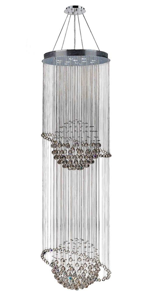 Saturn Collection 12 Light Chrome Finish and Clear Crystal Galaxy Chandelier 28