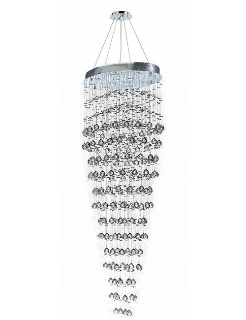 Icicle Collection 12 Light Chrome Finish and Clear Crystal Oval Chandelier 28