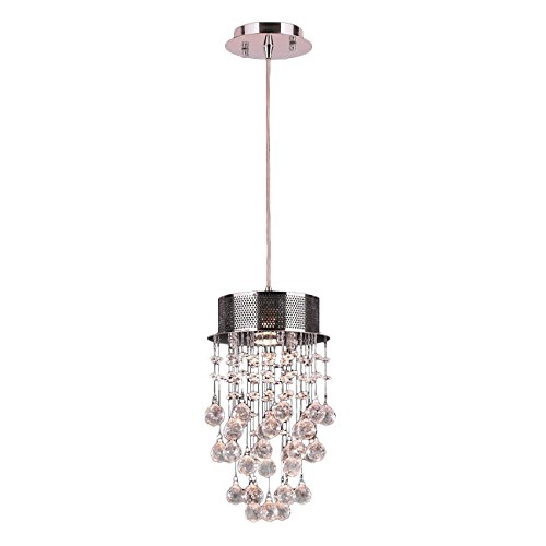 Icicle Collection 1 Light Chrome Finish and Clear Crystal Mini Pendant 8