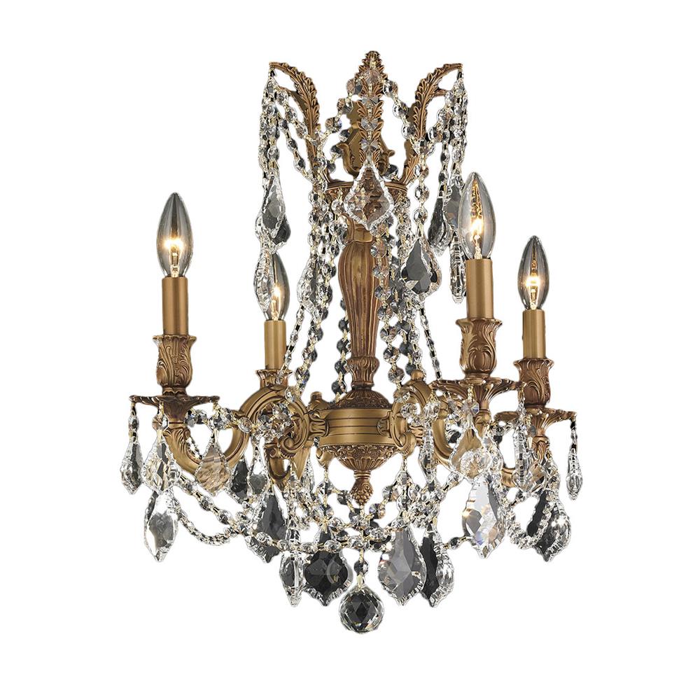 Windsor Collection 4 Light French Gold Finish and Clear Crystal Chandelier 17