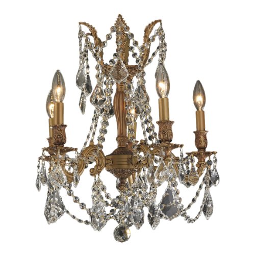 Windsor Collection 5 Light French Gold Finish and Clear Crystal Chandelier 18