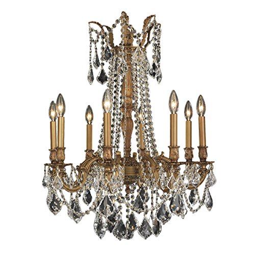 Windsor Collection 8 Light French Gold Finish and Clear Crystal Chandelier 24