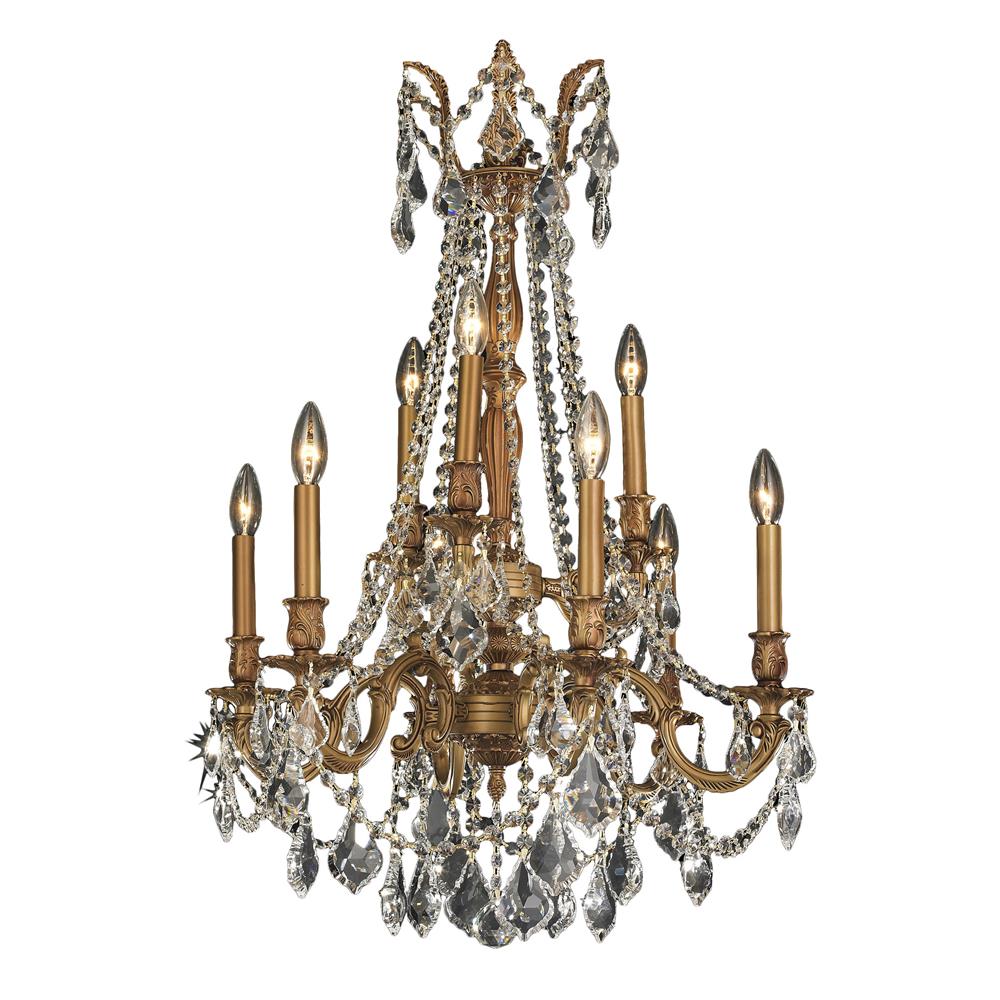 Windsor Collection 9 Light French Gold Finish and Clear Crystal Chandelier 23