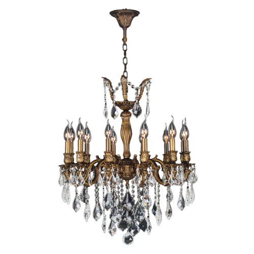 Versailles Collection 12 Light Antique Bronze Finish and Clear Crystal Chandelier 24