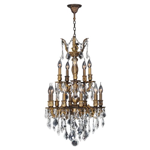 Versailles Collection 18 Light Antique Bronze Finish and Clear Crystal Chandelier 19" D x 33" H Two 2 Tier Medium