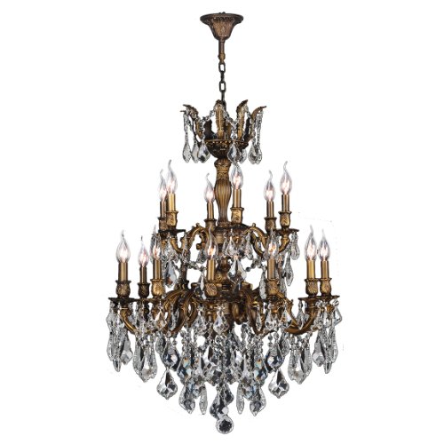 Versailles Collection 18 Light Antique Bronze Finish and Clear Crystal Chandelier 30