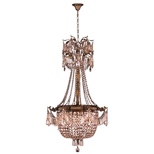 Winchester Collection 4 Light Antique Bronze Finish and Golden Teak Crystal Chandelier 24