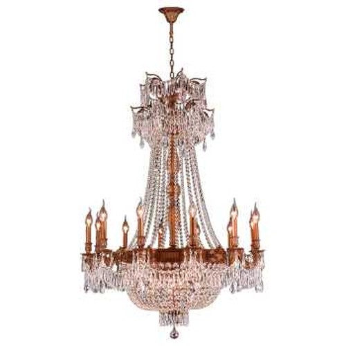 Winchester Collection 18 Light French Gold Finish and Clear Crystal Chandelier 36