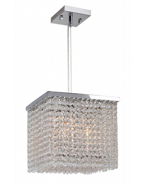 Prism Collection 4 Light Chrome Finish and Clear Crystal Square Pendant 10