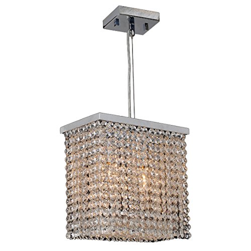 Prism Collection 2 Light Chrome Finish and Clear Crystal Rectangle Pendant 10" L x 6" W x 10" H Small