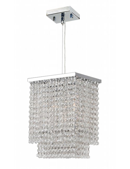 Prism Collection 3 Light Chrome Finish and Clear Crystal Rectangle Pendant 10