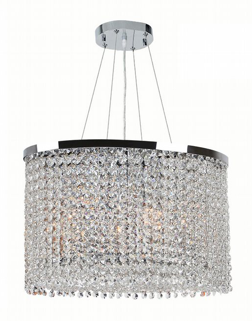 Prism Collection 4 Light Chrome Finish and Clear Crystal Oval Chandelier 16" L x 9" W x 10" H Mini