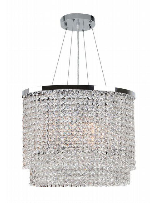 Prism Collection 6 Light Chrome Finish and Clear Crystal Oval Chandelier 16" L x 9" W x 12" H Mini