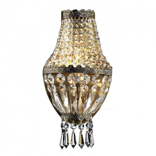 Metropolitan Collection 1 Light Antique Bronze Finish and Clear Crystal Basket Wall Sconce 6