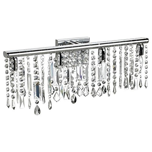 Nadia Collection 6 Light Chrome Finish and Clear Crystal Vanity Wall Sconce 24