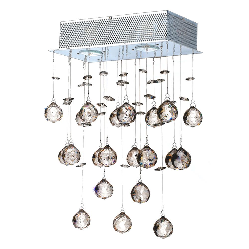 Icicle Collection 2 Light Chrome Finish and Clear Crystal Wall Sconce 12