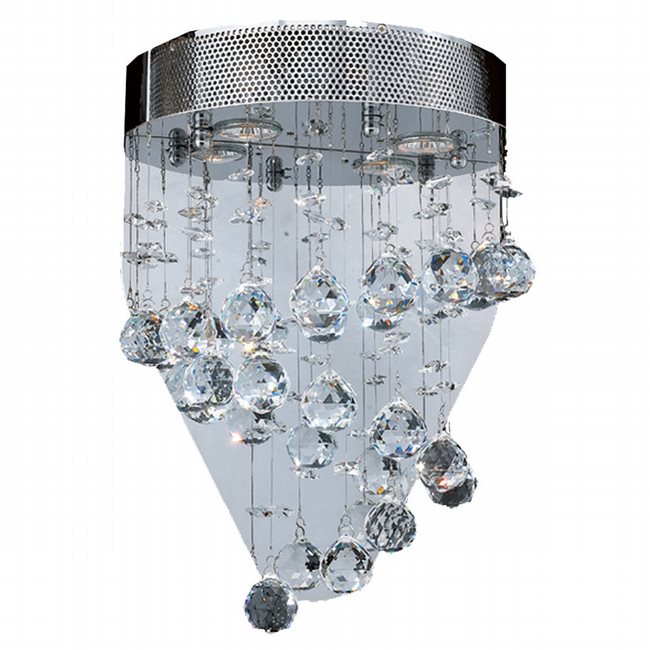 Helix 2 Light Chrome Finish with Clear Crystal Wall Sconce