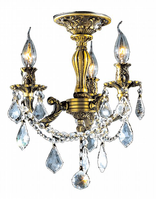 Windsor Collection 3 Light Antique Bronze Finish and French Pendalogue Clear Crystal Semi Flush Mount Ceiling Light 13